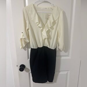 HAVE black and cream white blouse dress